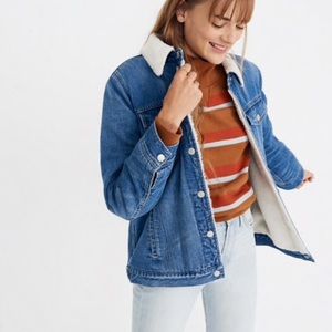NWOT madewell shearling denim jacket